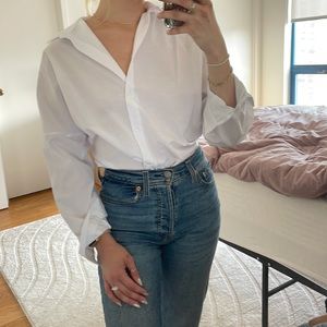 Oversized white button down